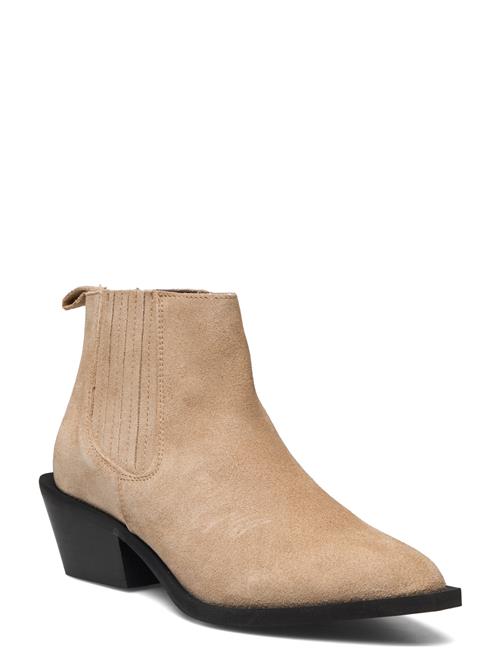 Bianco Biamona Western Boot Low Chelsea Suede Bianco Beige