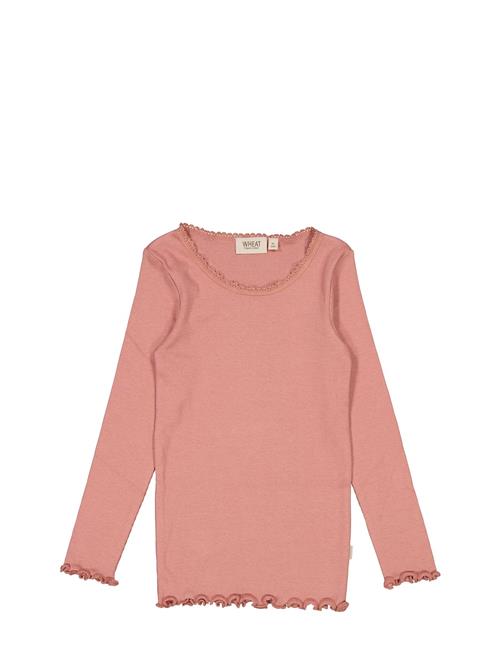 Se Wheat Rib T-Shirt Lace Ls Wheat Pink ved Booztlet