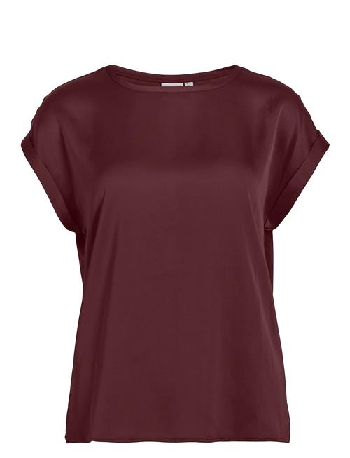 Viellette S/S Satin Top - Noos Vila Burgundy