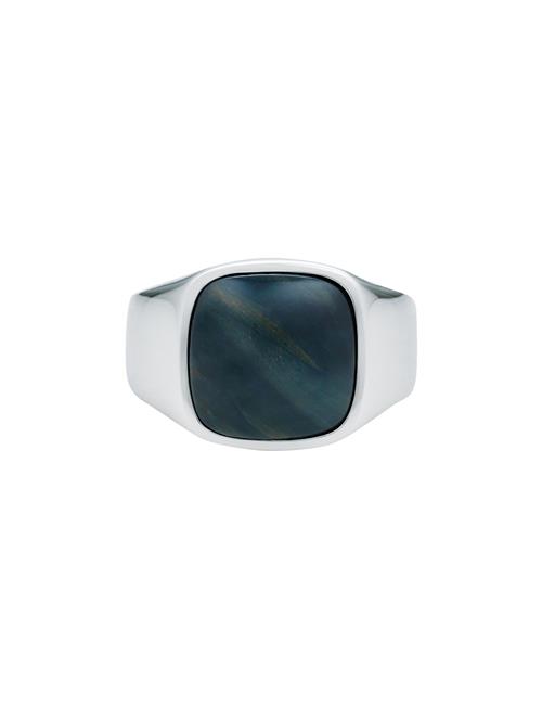 IX Studios Ix Cushion Signet Ring Hawks Eye Silver IX Studios Silver