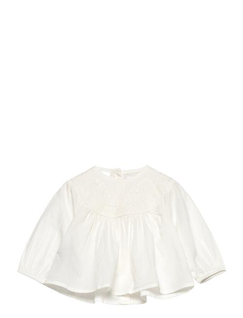 Mango Embroidered Cotton Blouse Mango White