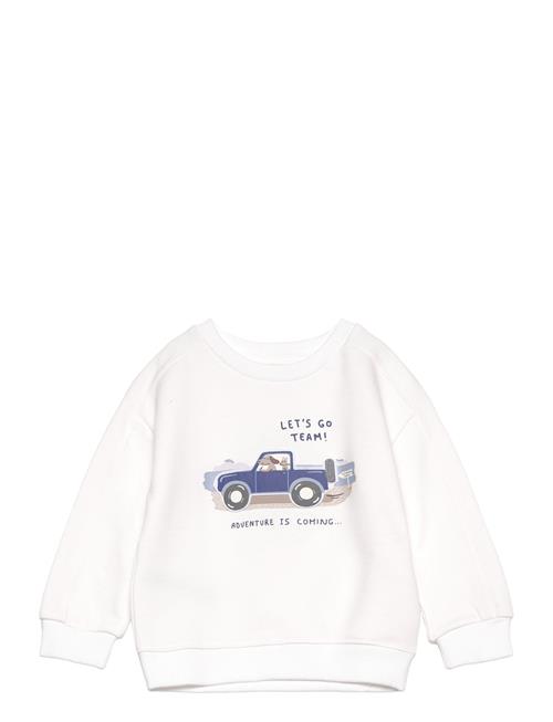 Mango Path Print Sweatshirt Mango White