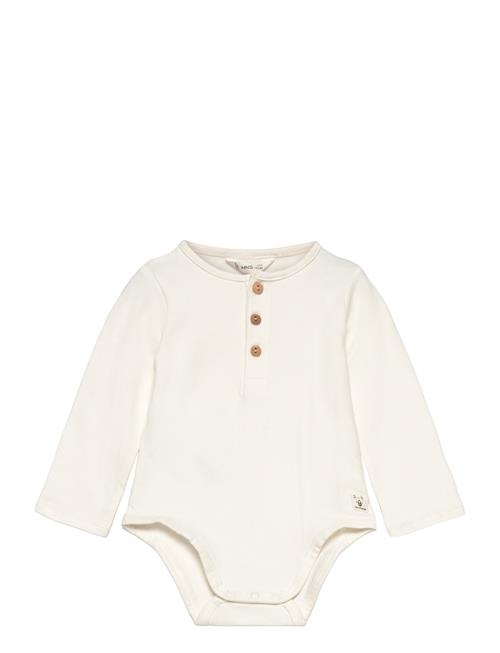 Cotton Bodysuit Buttons Mango Cream