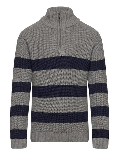 Mango Zip Neck Jumper Mango Grey