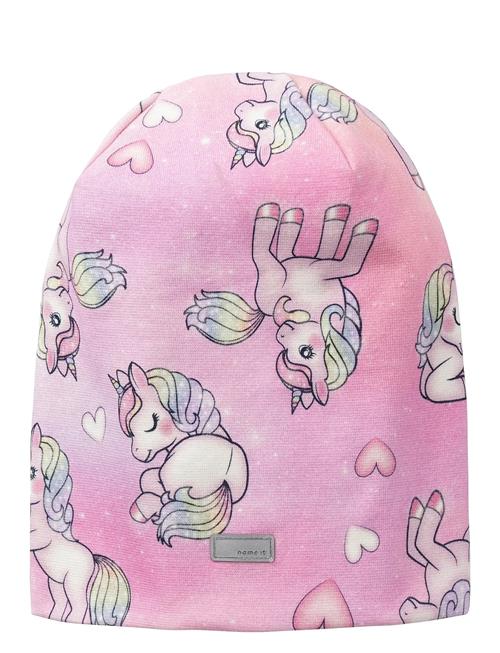 Nmfmoppy Dropshape Beanie Aop Name It Pink