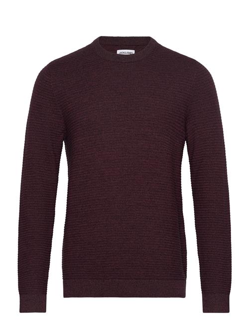 Se Jack & Jones Jjotto Knit Crew Neck Ln Jack & J S Burgundy ved Booztlet