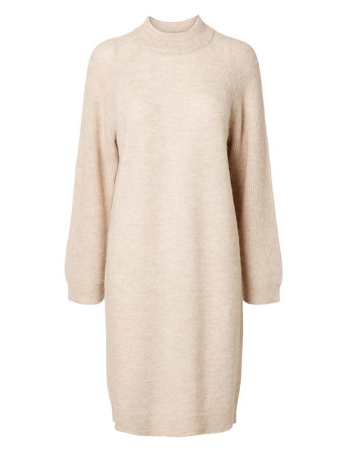 Selected Femme Slflulu Ls High Neck Knit Dress Selected Femme Beige