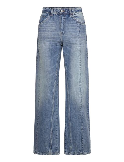 Mango Straight Jeans With Decorative Seams Mango Blue