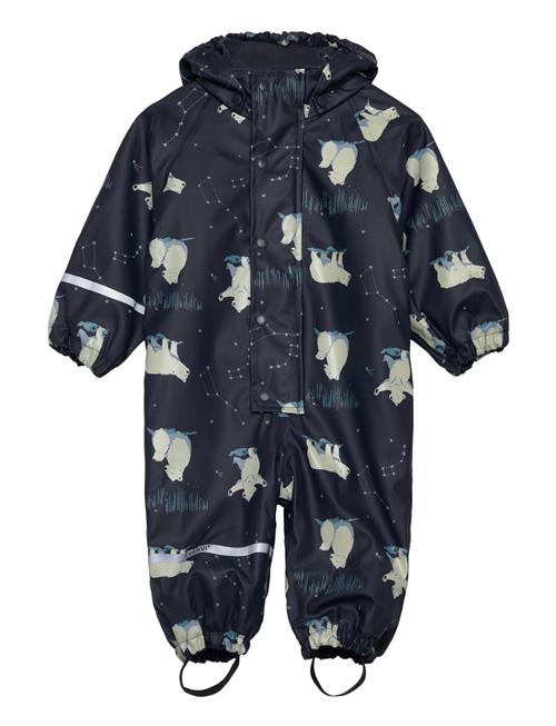 Se CeLaVi Rainwear Suit - Aop, W. Fleece CeLaVi Navy ved Booztlet