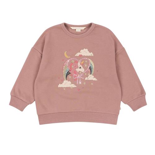 Konges Sløjd Lou Glitter Sweatshirt Ocs - Mahogany Rose | Lyserød | 2 years