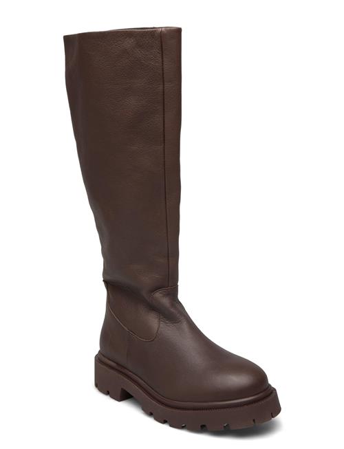 Selected Femme Slfemma High Shafted Leather Boot B Selected Femme Brown