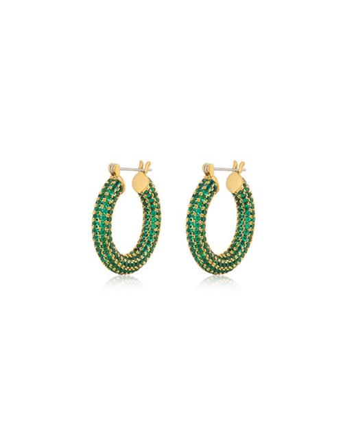 LUV AJ Pave Baby Amalfi Hoops- Green Emerald- Gold LUV AJ Green