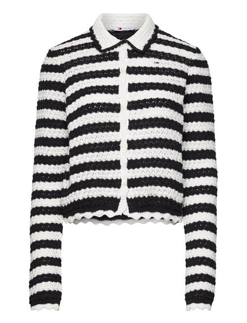 Se Tommy Jeans Tjw Crochet Stripe Cardigan Tommy Jeans Black ved Booztlet