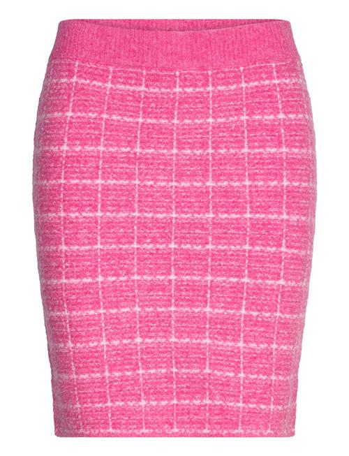 Vila Viaudrey Check Knit Skirt /Ka Vila Pink