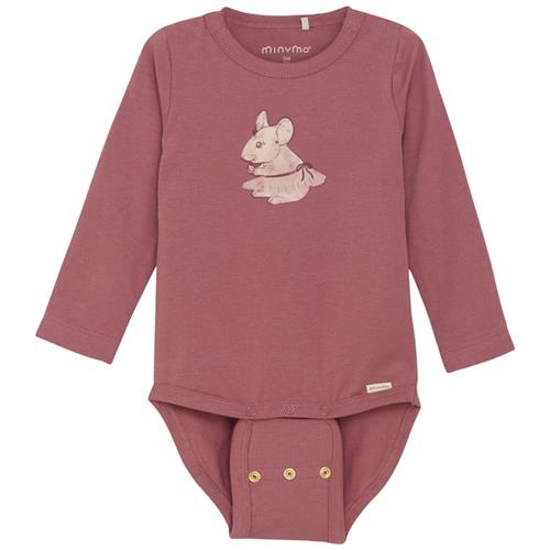 Se Minymo Body LS Deco Rose Body Baby Body Deco Rose | Lyserød | 56 cm ved Babyshop