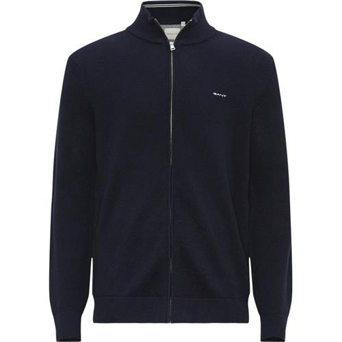 Se Gant - Cotton Piqué Zip Cardigan ved Kaufmann