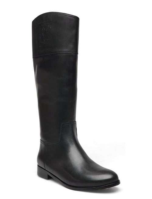 Lauren Ralph Lauren Justine Burnished Leather Riding Boot Lauren Ralph Lauren Black