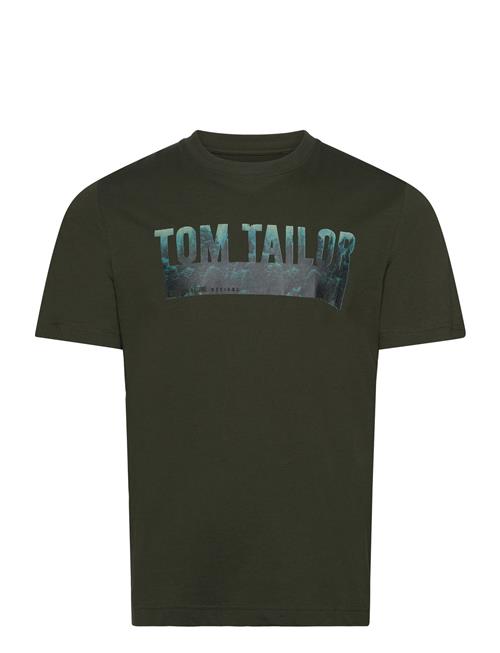 Photo Print T-Shirt Tom Tailor Khaki