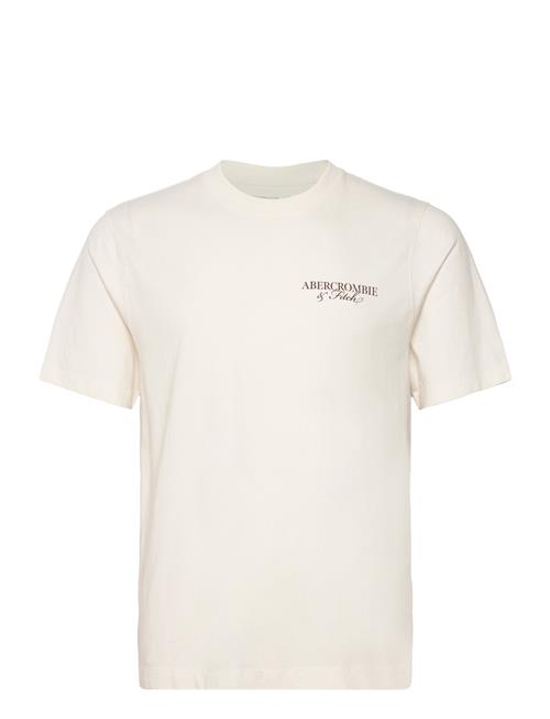 Se Abercrombie & Fitch Anf Mens Graphics Abercrombie & Fitch Cream ved Booztlet