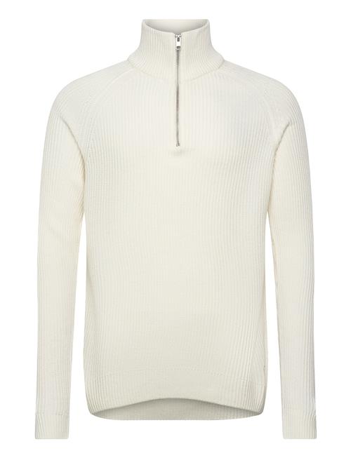 Se Jack & Jones Jjpannel Knit Half Zip Aw24 Jack & J S Cream ved Booztlet