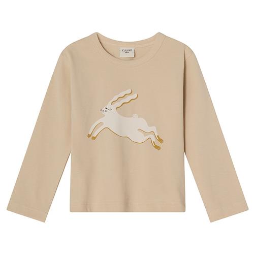 Kuling GOTS Athens Mønstret Langærmet T-shirt Madelen Möllard Bunny | Beige | 86/92 cm