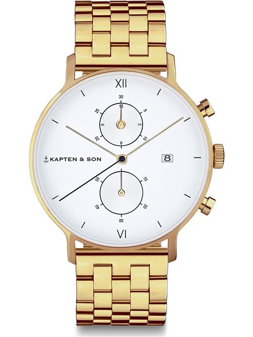 Se Kapten & Son Analogt ur 'Chrono Small Gold Steel'  guld ved About You