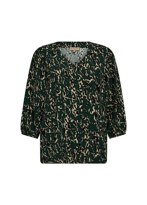 Soyaconcept Bluse 'VICKIE'  champagne / mørkegrøn / sort