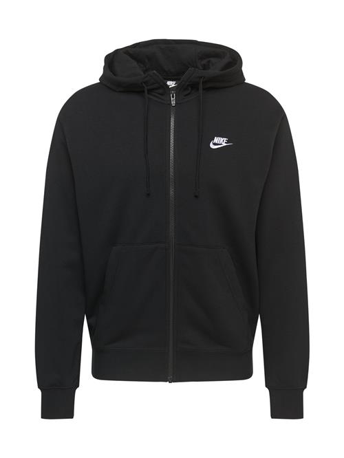 Nike Sportswear Sweatjakke 'Club'  sort / hvid