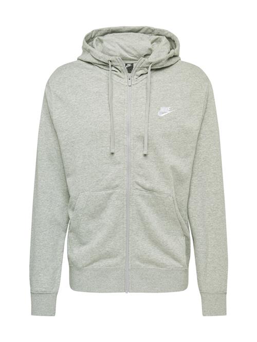 Nike Sportswear Sweatjakke 'Club'  lysegrå / hvid