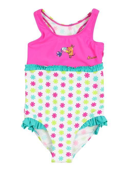 PLAYSHOES Badedragt 'DIE MAUS'  gul / jade / fuchsia / hvid