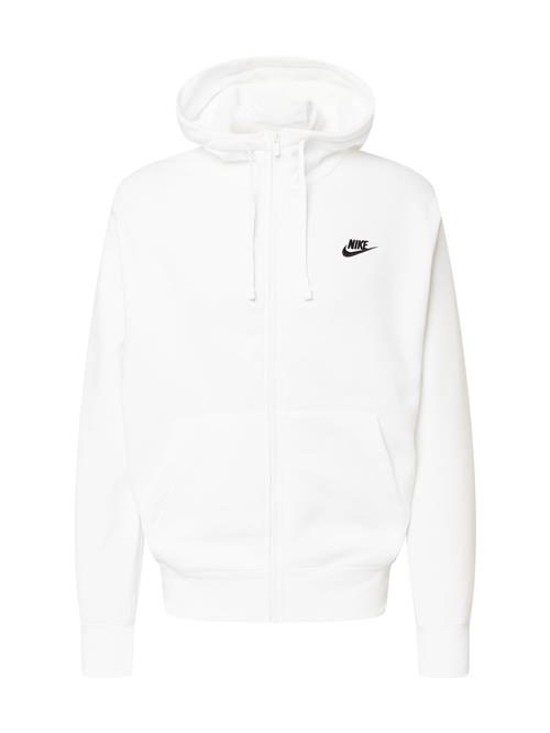 Nike Sportswear Sweatjakke 'Club Fleece'  sort / hvid