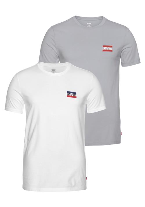 Se LEVI'S ® Bluser & t-shirts '2 Pack Crewneck Graphic'  grå / hvid ved About You