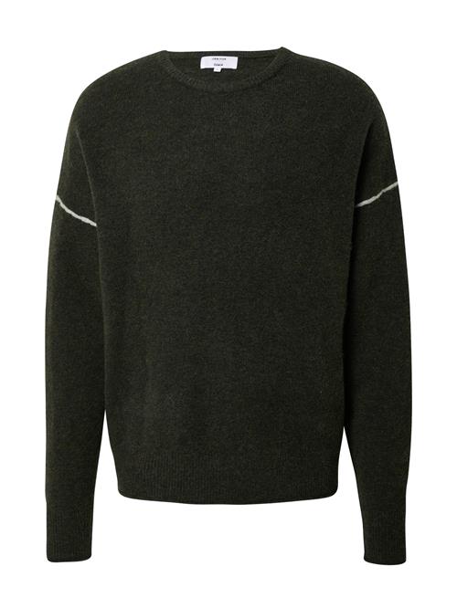 DAN FOX APPAREL Pullover 'Thilo'  mørkegrøn / hvid