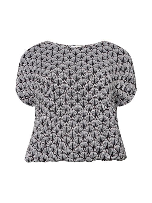 KAFFE CURVE Bluse 'Edina Ami'  sort / hvid