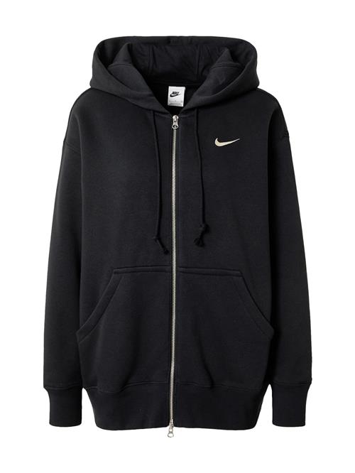 Se Nike Sportswear Sweatjakke 'PHNX FLC'  sort / hvid ved About You