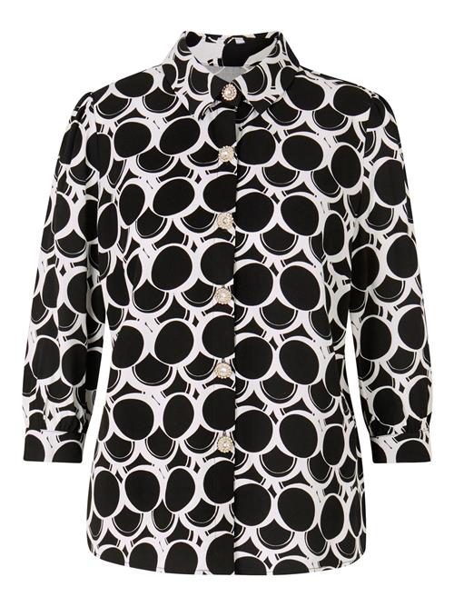heine Bluse  creme / guld / sort / hvid