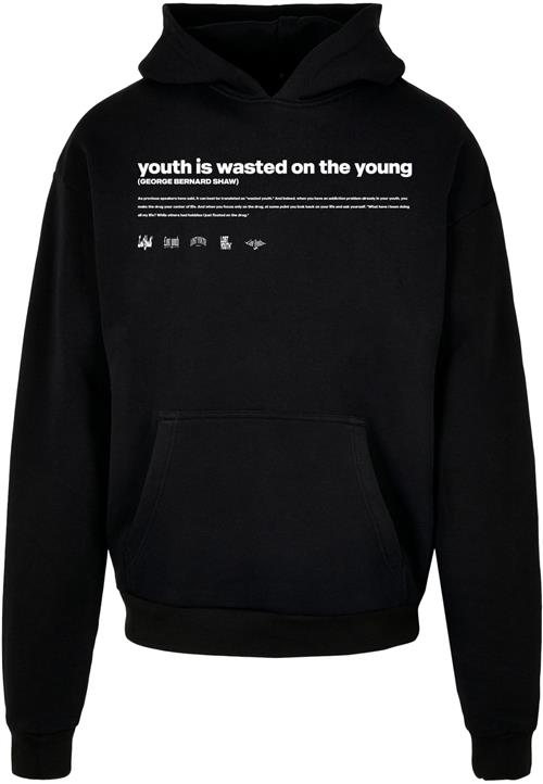 Se Lost Youth Sweatshirt 'Influenced'  sort / hvid ved About You