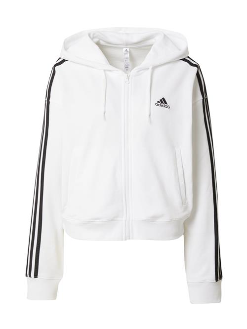 ADIDAS SPORTSWEAR Sportssweatjakke 'Essentials 3-Stripes French Terry'  sort / hvid