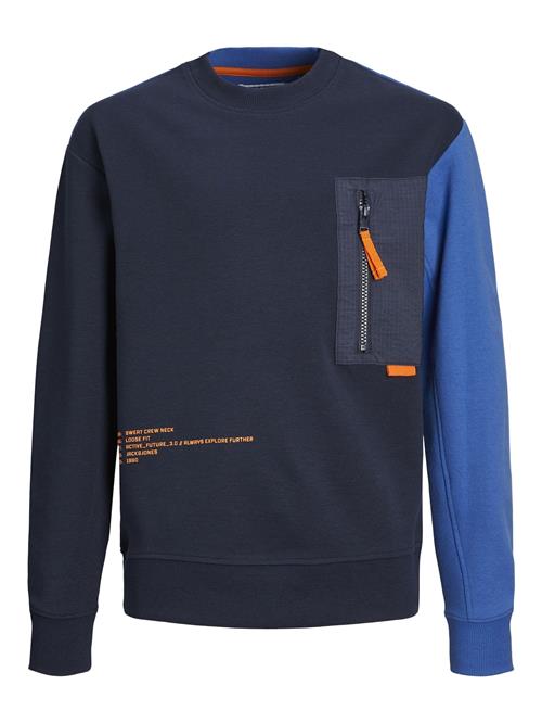 Se Jack & Jones Junior Sweatshirt 'Activ3'  marin / royalblå / lyseorange ved About You