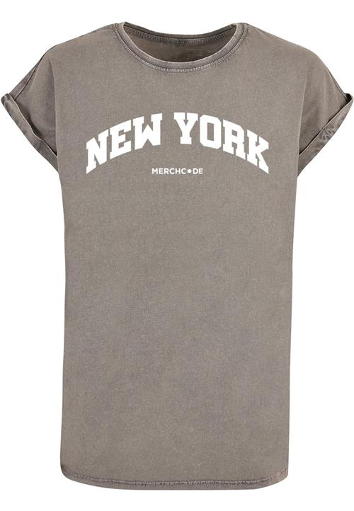 Merchcode Shirts 'New York'  grå / hvid