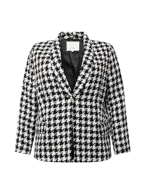 Se ONLY Carmakoma Blazer 'NEW LEELA'  sort / hvid ved About You