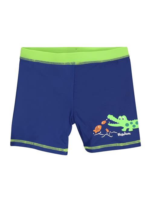 PLAYSHOES Badeshorts 'Krokodil'  royalblå / neongrøn / pastelorange