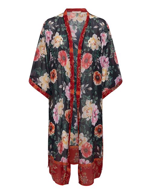 Cream Kimono 'Nioki'  blandingsfarvet / sort