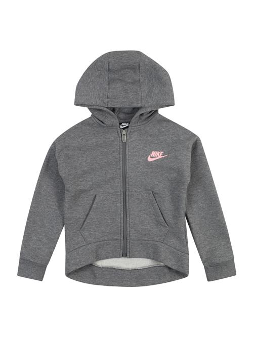 Se Nike Sportswear Sweatjakke 'Club Fleece'  grå-meleret / lys pink ved About You