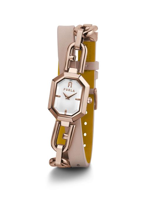 FURLA Analogt ur 'Furla octagonal'  rosa guld