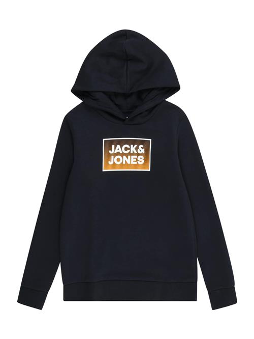 Se Jack & Jones Junior Sweatshirt 'JJSteel'  marin / orange / hvid ved About You