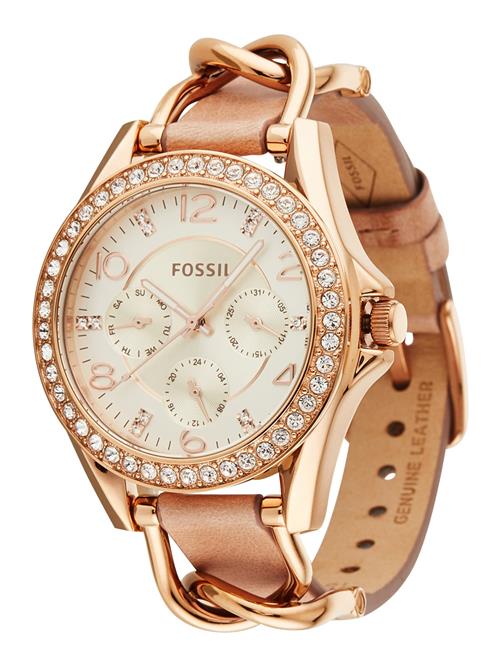 Se FOSSIL Analogt ur 'RILEY'  sand / guld / rosa guld ved About You