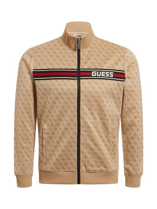 GUESS Sportssweatjakke 'KORBIN'  beige / rød / sort / hvid