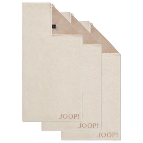 JOOP! Håndklæde 'Doubleface'  creme / mørkebeige