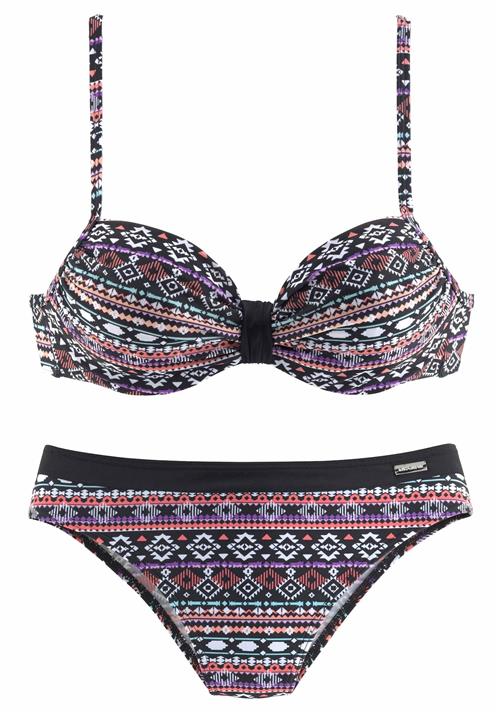 LASCANA Bikini  marin / lilla / pastelrød / hvid